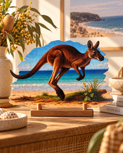 Western Grey Kangaroo ~ Wooden Art Puzzle